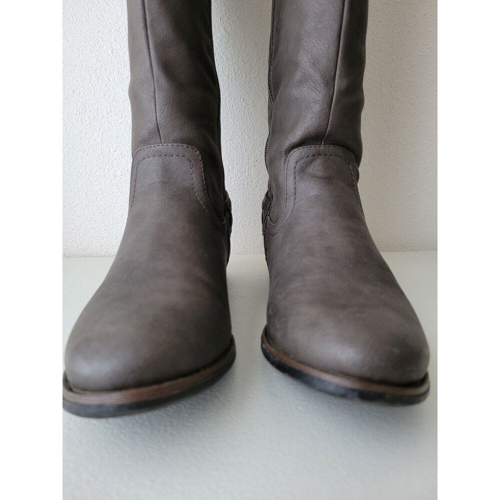 G.H. Bass & Co. Adrina Knee High Leather Riding Boots Gray Brown Wide Calf W 9M - Picture 10 of 16